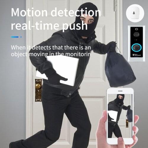 Smart WiFi Video Doorbell Camera Visual Intercom With Chime Night Vision Door Bell Wireless Home Security Camera Two-way Audio