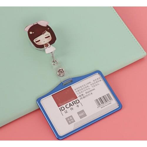 1 Set Retractable Nurses Badge Holder Reel for Exhibition Student Boy Name Card Girl Hospital Office Pass Card