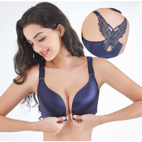 Sexy Seamless Front Closure Bra Big Size Butterfly Adjustable Push Up Bra Plus Size Bra for Women Large Size C D E Cup Brassiere