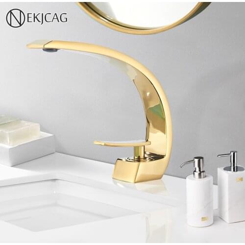Golden Bath Washbasin Faucet Brass Faucet Polished Hot Cold Water Sink Mixer Tap Vanity Bathroom Faucets Single Handle Crane