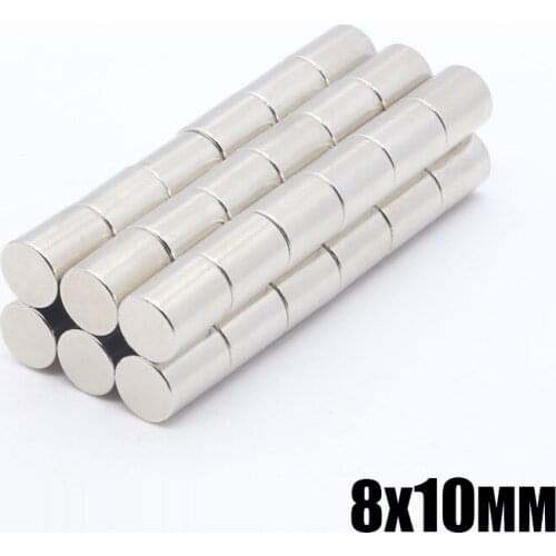 100Pcs 8x10 mm Mini Small N35 Magnet 8x10 mm Neodymium Magnet Permanent NdFeB Super Strong Powerful Magn 8*10 mm