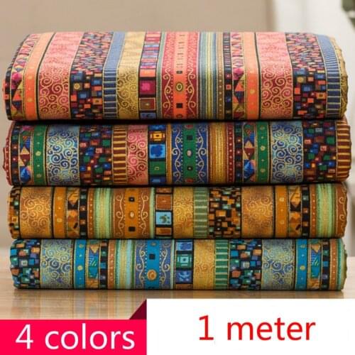 100x150cm African Style Cotton Linen vintage fabric DIY Handmade Textile Sewing Patchwork For Bags Dress Clothes
