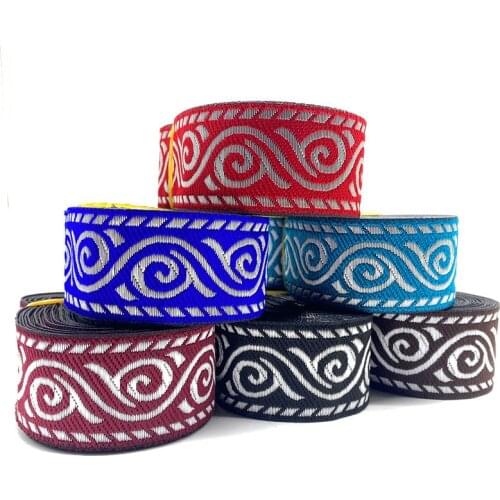 2Yards 34mm Vintage Ethnic Embroidery Lace Ribbon Boho Lace Trim DIY Clothes Bag Accessories Embroidered Fabric Custom