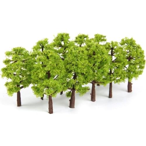 20pcs Model Tree Light Green Train Railroad Architecture Diorama N Scale for DIY Crafts or Building Models