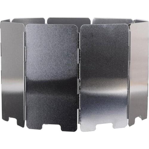 9 Plates Foldable Stove Windshield Outdoor Camping Cooking BBQ Gas Stove Aluminium Alloy Outdoor Camping Cooking Wind Shield Hot