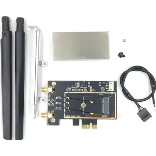 PCIE WiFi Card Adapter Bluetooth Dual Band Wireless Network Card M2 NGFF Converter for PC Desktop Wi-fi Antenna PCIE AX200 9260