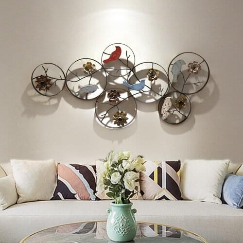 American Country Three-dimensional Wrought Iron Wall Hanging Decoration Creative Bedroom Bedside Wall Decoration Mural