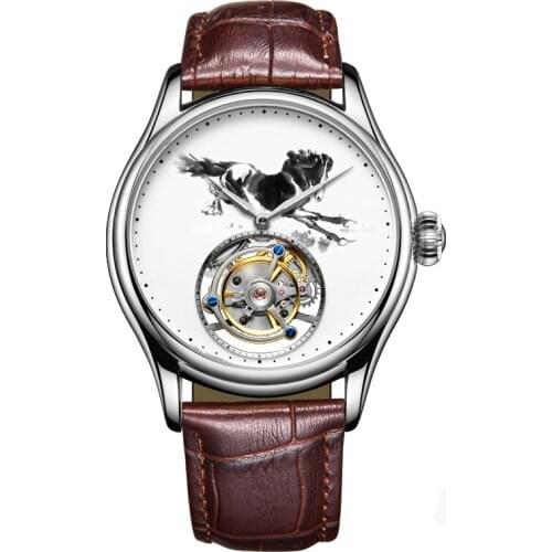 Tourbillon Watch Fully Automatic Mechanical Sapphire Mirror Luxury Business Brand Gift Men Watches Hollow Dial Tough Guy Watches