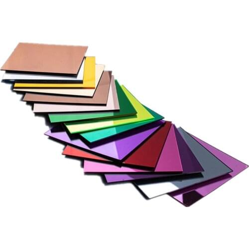1.3MM Colorful Mirror Square Acrylic Sheet Plastic Pier Glass Hotel Decorative Lens Plexiglass Not Easy To Broken
