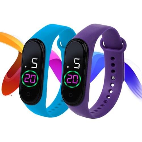 Led Display Kid Watch Rainbow Digital Dial Silicone Strap Clock Outdoor Sport Child Wristwatch 2021 New Best Gift For Boys Girls