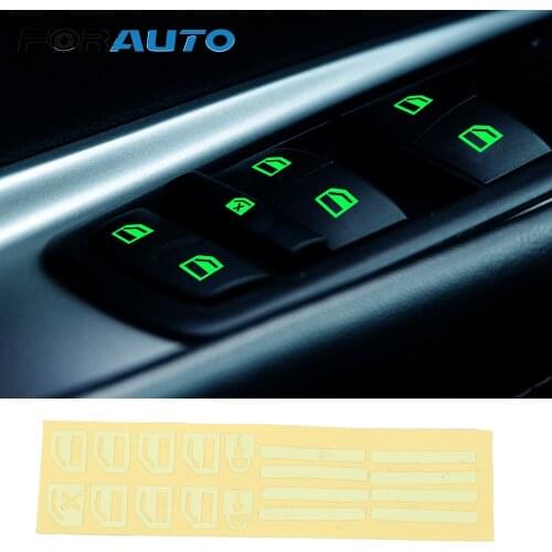 FORAUTO Luminous Car Door Window Lift Window Button Sticker Car Sticker Car-styling For Mitsubishi ASX Outlander 2013 2016 201