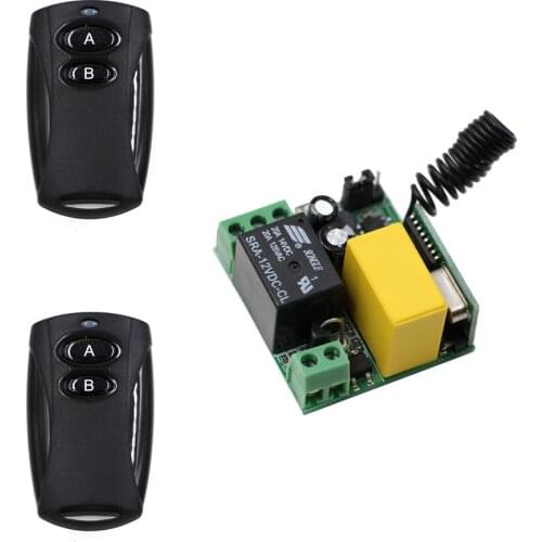 Hot Sale AC 220V 10A 1 Channel RF Wireless Remote Control Switch Mini Receiver + A B Key Transmitter Smart Home 315Mhz
