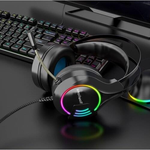 Headphone Personalize With Mic 7.1 RGB USB Wired Gaming Headset Light Cantilever Head Beam Earmuffs For PC Gaming Headphones