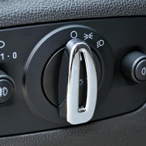 Jameo ABS Chrome Interior Headlight Lamp Switch Trim Switch Knob Cover Decorative Sequins for Ford Fiesta Ecosport 2009 - 2017