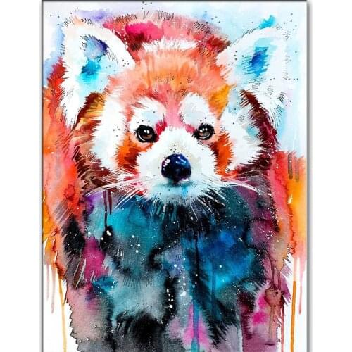 Colorful Animal Raccoon 5D DIY Diamond Painting red panda Square round stone 3D Rhinestone Embroidery Mosaic Wall Decor