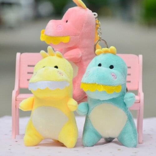 Fashion10cm plush Favorite Colorful small dinosaur stuffed soft Pendant bag decoration Keychain festival christmas gift friend