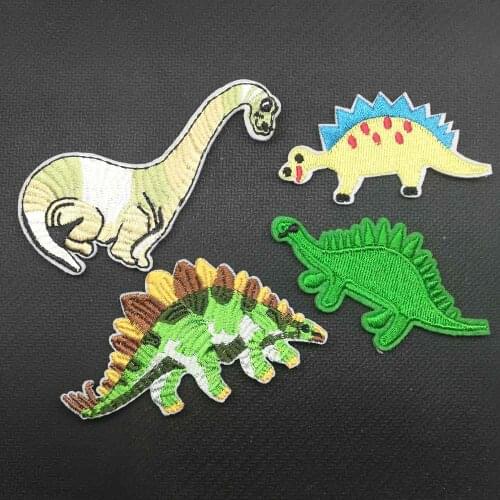 Cartoon Dinosaur Animal Iron On Patches Embroidered Clothes Patch For Clothing Clothes Stickers Garment Apparel Accessories