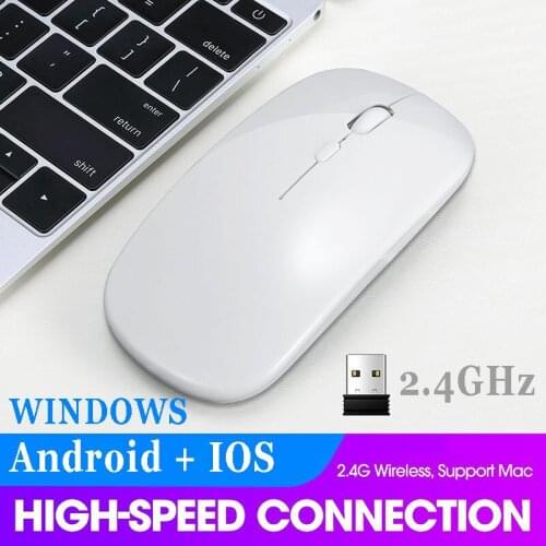Wireless Mouse Computer Mouse Silent Rechargeable Office Mice 2.4GHz RGB Backlit USB Mause for Laptop Notebook Ultra-thin