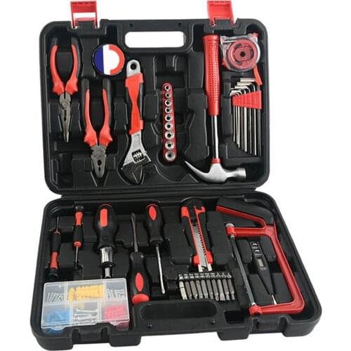 KKmoon 109pcs Home Repair Tool Kit General Household Hand Tool Set with Solid Carrying Tool Box for Apartment Garage Dorm