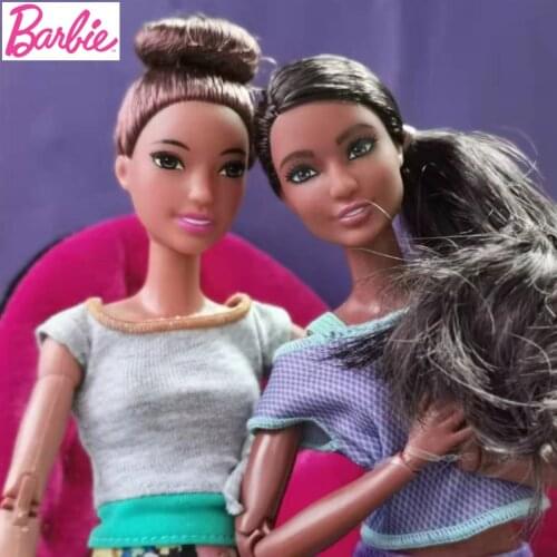 Original Barbie Doll Pop It Made To Move Gymnastics Yoga Sports 22 Flexible Joints Girls Toys for Birthday Kids Popit GXF05