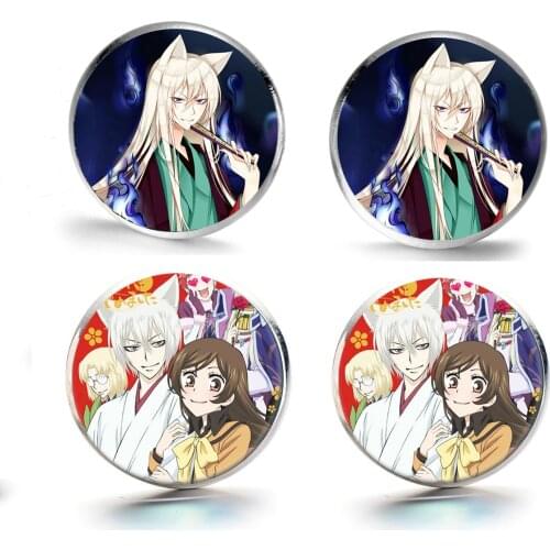 Cute Kamisama Love Kiss Figure Stud Earrings for Women Tomoe Momozono Nanami Anime Glass Gem Earings Fashion Jewelry