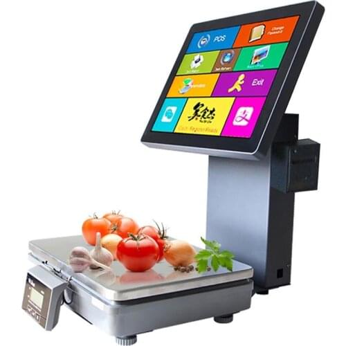 Supermarket 15kg Receipt Printer Pos Scale System Electronic Digital Weighing Pos Scale