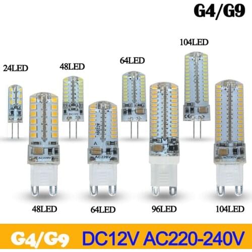 LED 220V G9 led bulb SMD 2835 3W 5W 7W 8W 10W 12W lampada led lamp G4 DC 12V 3014 24/48/64/104 LEDS replace 30W Halogen Light