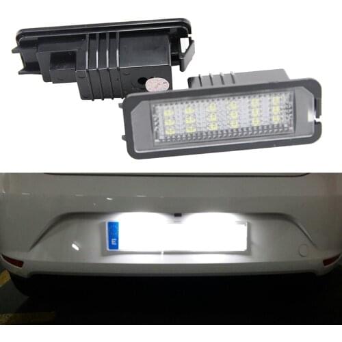 2X18SMD LED License Plate Light For VW Golf 6 VI 5 V GTI MK4 MK5 MK6 Eos Lupo Scirocco Seat Leon Altea OEM Replacement Bulb