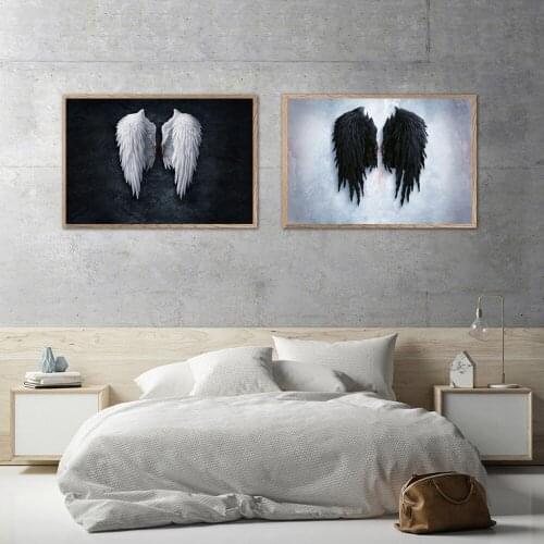 Vintage Wall Posters And Prints Black And White Angel Feather Wall Art Canvas Paintings Art Wall Picture For Living Room Art