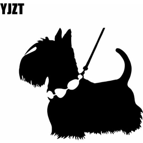 YJZT 14.2X12.9CM Cute Scottish Terrier Dog Puppy Pet Animal Vinyl Decal Car Sticker Black/Silver C24-1508
