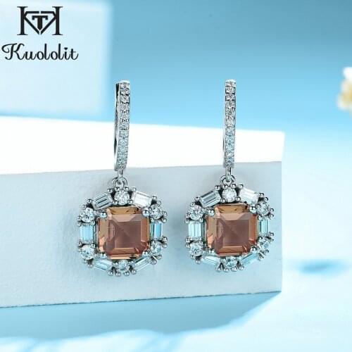 Kuololit Luxury Clip Earrings Diaspore gemstone for Women Genuine 925 Sterling Silver Rhodium Plated earring for Engagement New