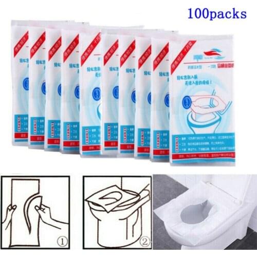 100pcs Toilet Seat Covers Paper 2020 Hot Sale White Portable Travel Flushable Hygienic Disposable Sanitary Toilet Covers Paper