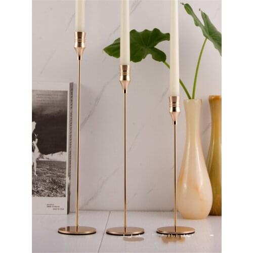 3 Pcs/ Set European Metal Candle Holder Simple Golden Wedding Decorations Bar Party Living Room Home Decoration Holiday Gift