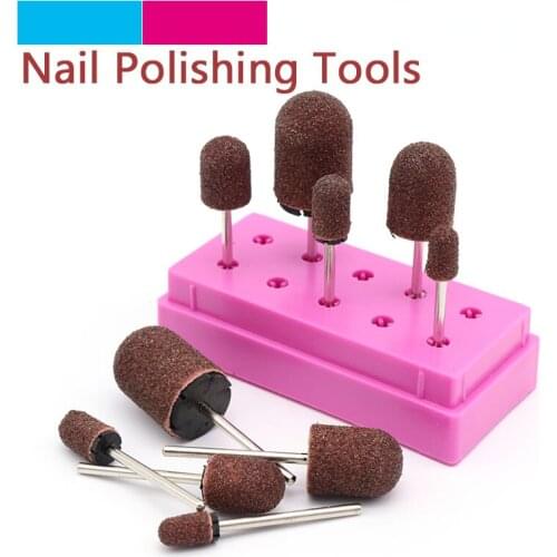 5pcs 2.35mm Shank Sandpaper Polishing Grinding Head Nail Drill Bits Kits Electric Grinding Machine Nail Art Foot Care Tools