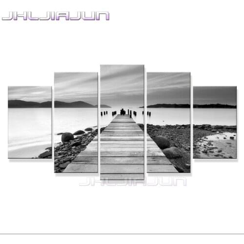 5piece canvas art HD print oil painting Sea view nordic style kids decorating Modular picture on the wall modern Home decor pier