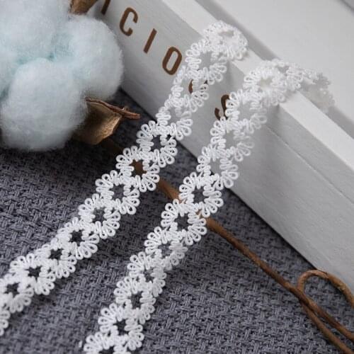 5 yards White Elastic Hollow Embroidery Flower Lace Ribbon for Diy Gift Packing Curtain Clothing Sewing Accessories