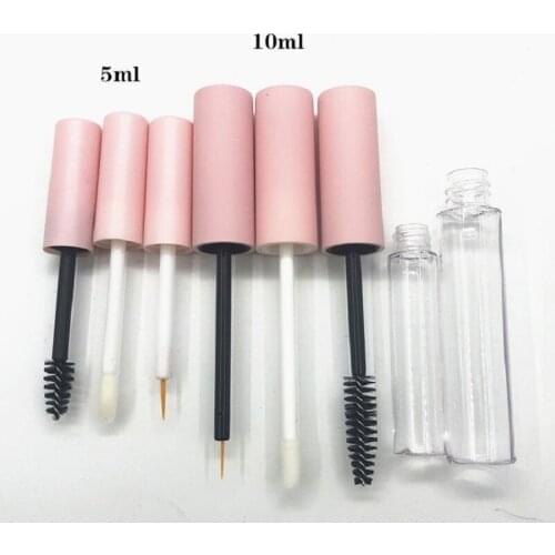 50pcs Empty Mascara Tubes Pink Clear Cosmetic Container Eyelash Liquid Bottle Private Logo 1.5ML 5ML 10ML Lip Gloss Wand Tubes