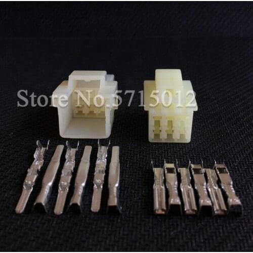 6 Hole Electrical Motorcycle Cable Harness Connector Wire Plugs 6090-1218 6090-1149 With Terminals
