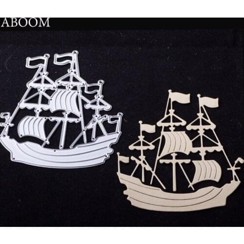 ABOOM 1PC Scrapbooking Sailing Boat Ship Metal Die Cutting Photo Album Gift Cards Decorative Embossing Paper Card Stencils Cuts