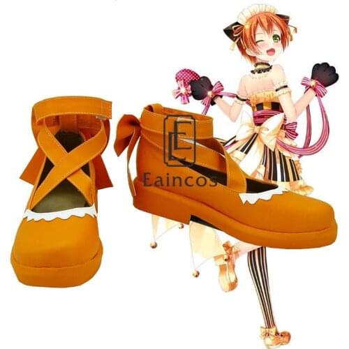 Anime Love Live! Valentines Day Hoshizora Rin Cosplay Maid Shoes Custom Made