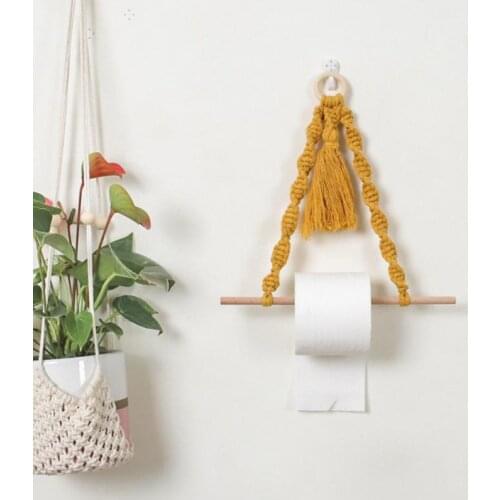 Household Kapok Rope Paper Towel Holder Tassel Multicolor Toilet Paper Roll Toilet Wall-mounted Telescopic Kitten Paper Towel Ho
