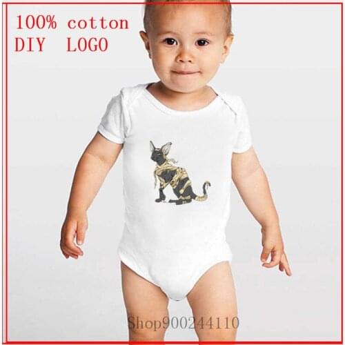 Egyptian Mummy Cat printing Baby Bodysuits Summer Rompers Cute Baby Boys Girls Clothes Short Sleeved Unisex One-piece Jumpsuit