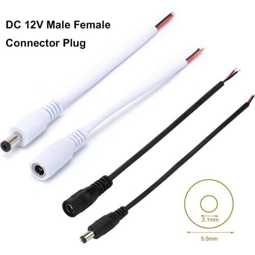 DC power male female cable 12V Plug DC 5.5x2.1Adapter cable Plug Connector for For CCTV Camera and 3528 5050 LED Strip Light
