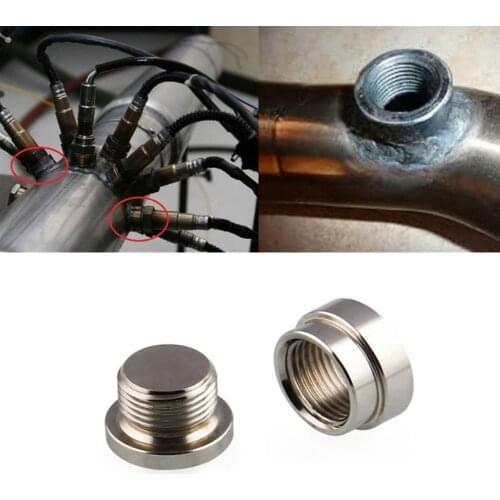 2Pcs High Quality O2 Oxygen Sensor Metal Weld On Bung & Plug Wideband Nut & Cap Kit Set Tools