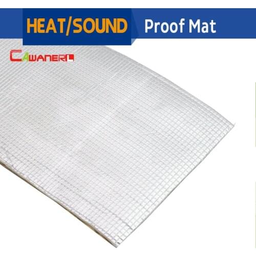 Cawanerl 1 Piece 20CM X 100CM Car Body Sound Heat Insulation Deadening Mat Deadener Cotton Pad Noise Control Aluminum Foil