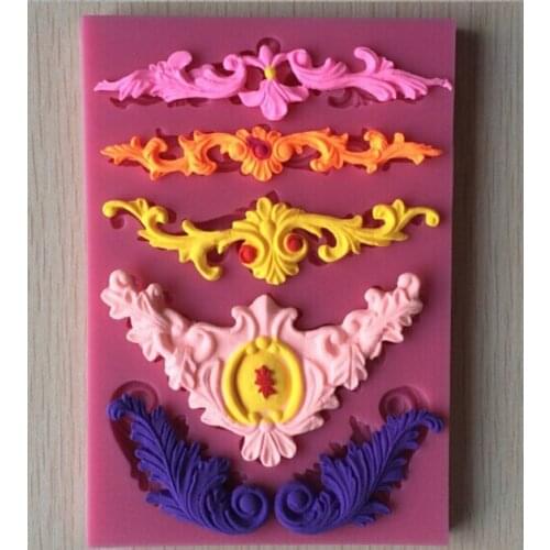 Beautiful Flower shape Chocolate Candy Jello 3D Silicone Fondant Lace Mold Mould Cake Decoration ZW662