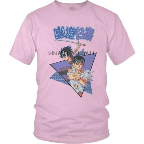 Yu Yu Hakusho T Shirt Men Cotton Printed T-shirt Fashion Japanese Anime Manga Tshirt Short Sleeve Yusuke and Hiei Tees Tops
