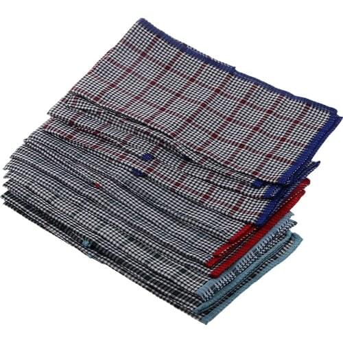24 Pieces Pure Men Cotton Handkerchiefs Set for Men - Vintage Plaids Patterned 40 x 40 cm