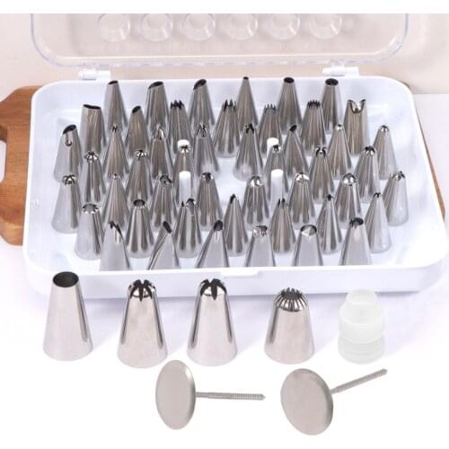 52pcs/set Stainless Steel Cake Cream Decoration Tips Set With Storage Box Pastry Tools Cupcake Head Piping Icing Nozzles