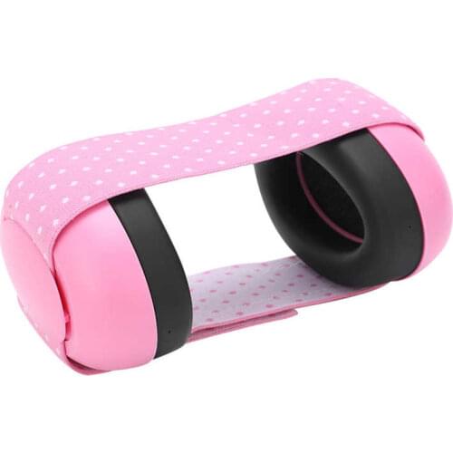 Infant Headphone Baby Ear Protection Sound Insulation Noise Reduction Ear Muff Pink with Elastic Cord for Children Hearing